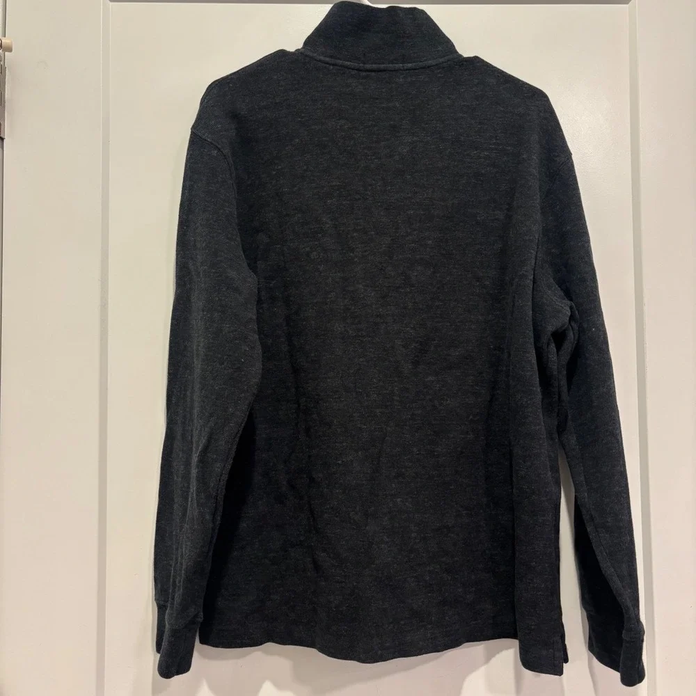 Polo Ralph Lauren Mens Quarter Zip Pullover Dark Grey Heather Sweater Large